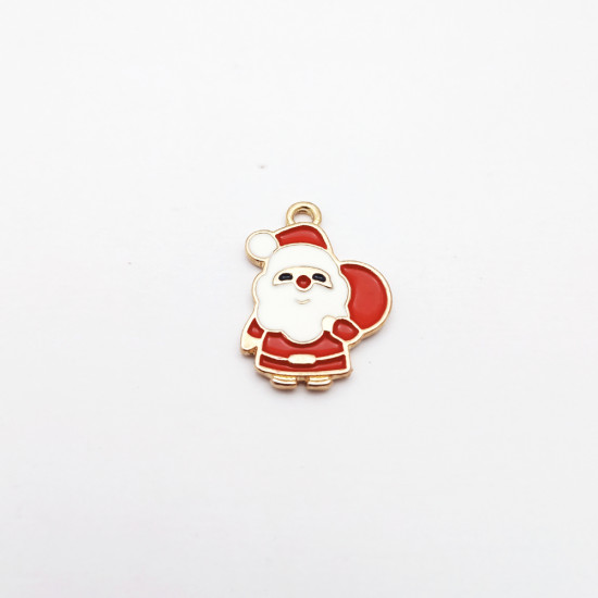 Enamel Charms 22mm Santa Claus - 1 Charm