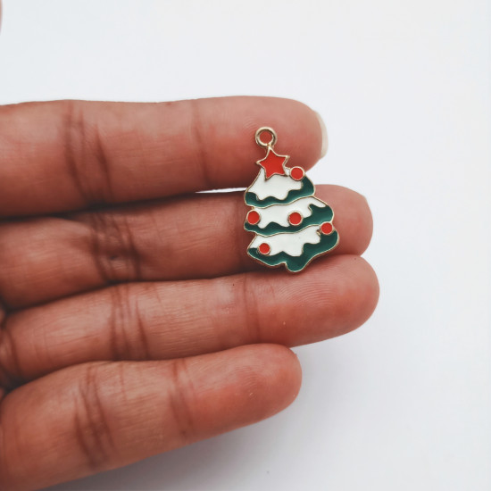 Enamel Charms 25mm Christmas Tree - 1 Charm