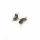 Enamel Charms 23mm Butterfly - Black - 2 Charms