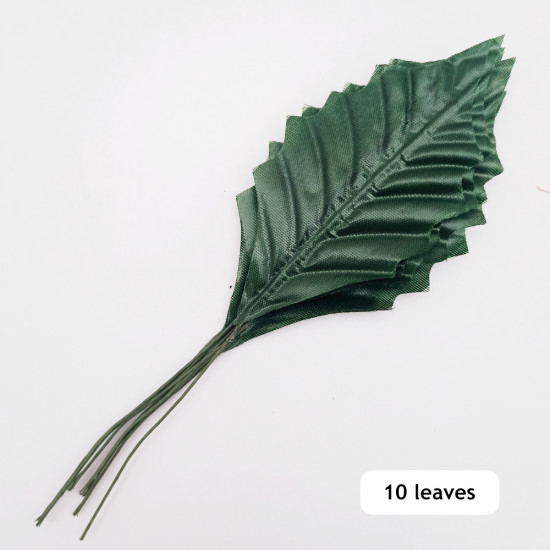 Artificial Leaves 90mm Mistletoe - Dark Green - 10 Leaves