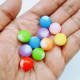 Acrylic Beads 12mm Round - Assorted With Heart - 10 Beads