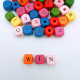 Wooden Beads 10mm Cube - Alphabets Assorted - 40 Beads