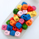 Wooden Beads 10mm Cube - Alphabets Assorted - 40 Beads