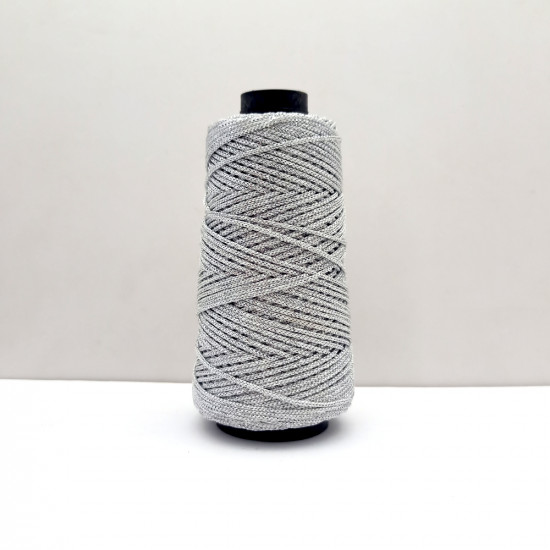 Crochet Thread Thick - Silver Zari - 1 Spool