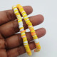 Fimo Polymer Clay Beads 6mm Disc - Yellow Assorted - 1 String