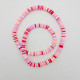 Fimo Polymer Clay Beads 6mm Disc - Pink Assorted - 1 String