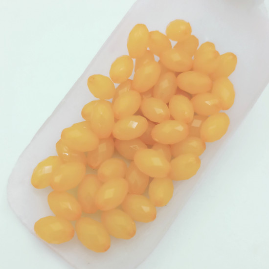 Acrylic Beads 12mm Oval Faceted - Golden Yellow - 20gms / 50 Beads