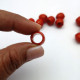 Acrylic Beads 13mm Drum Faceted - Dark Red - 50 Beads