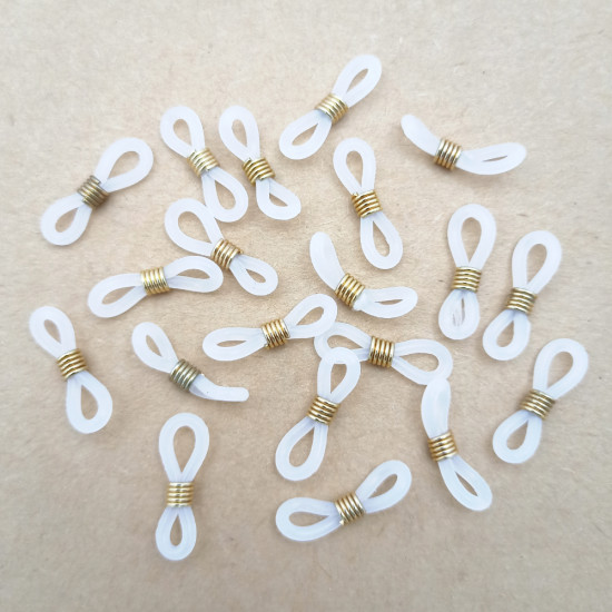 Spectacle Loops 20mm - White - 20 loops