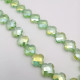 Glass Beads 12mm Clover Faceted - Light Green With Lustre - 1 String / 29 Beads