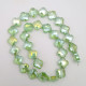 Glass Beads 12mm Clover Faceted - Light Green With Lustre - 1 String / 29 Beads