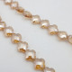 Glass Beads 10mm Clover Faceted - Champagne With Lustre - 1 String / 35 beads