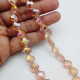 Glass Beads 10mm Clover Faceted - Amber With Lustre - 1 String / 35 beads