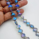 Glass Beads 10mm Clover Faceted - Grey With Lustre - 1 String / 35 beads