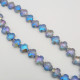 Glass Beads 10mm Clover Faceted - Grey With Lustre - 1 String / 35 beads