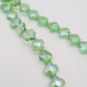 Glass Beads 10mm Clover Faceted - Light Green With Lustre - 1 String / 34 beads