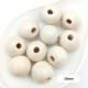 Wooden Beads 20mm Round - Ivory - 10 Beads