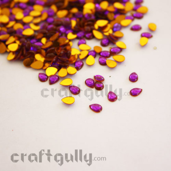 Kundan Stones 5mm Drop - Purple - 10gms