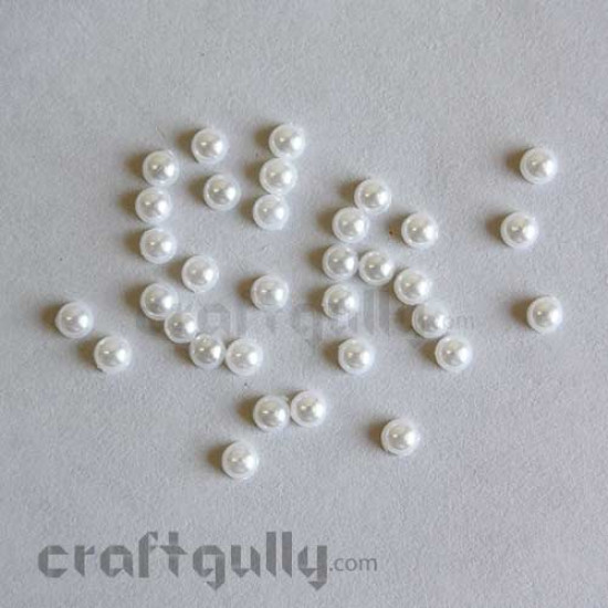 Flatback Pearls 5mm - Round - White - Pack of 100