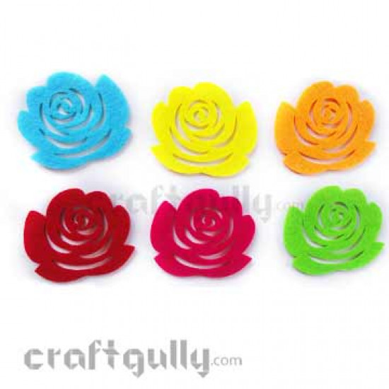 Die-Cut Felt Rose 65mm Pack of 6