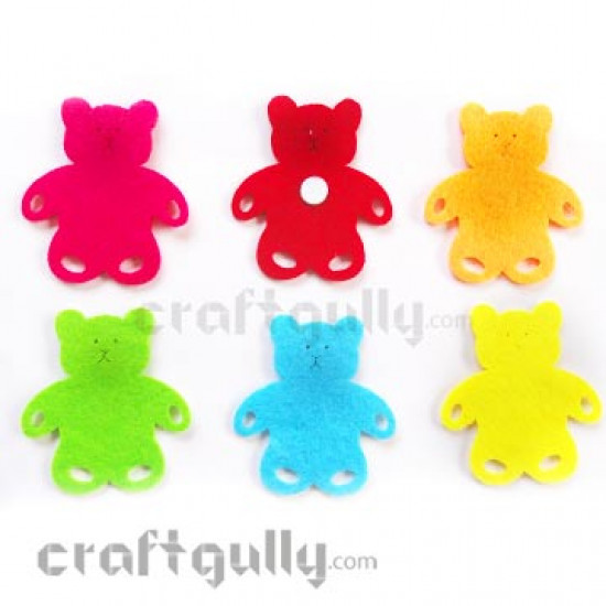 Die-Cut Felt Bears 70mm Pack of 6