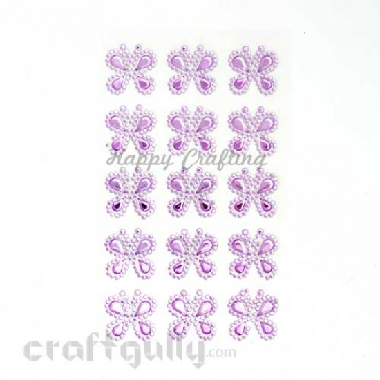 Stick-ons - Butterfly 25mm - Lilac - Pack of 15