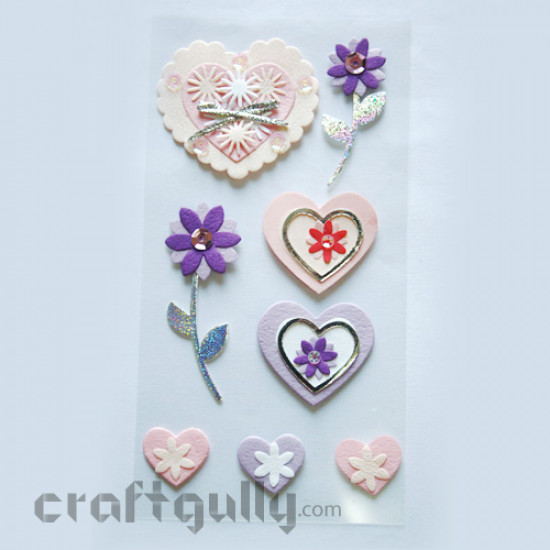 Paper 3D Stickers - Hearts