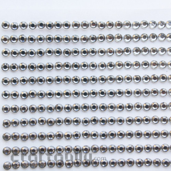 Rhinestone Stick-ons 4mm - Grey