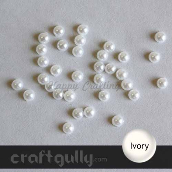 Flatback Pearls 10mm - Round - Ivory - Pack of 30