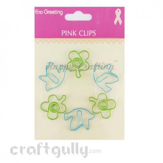 Paper Clips #2 - Doves And Flowers - Pack of 6