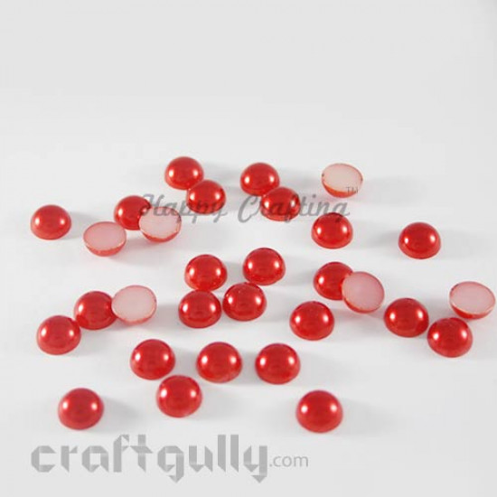 Flatback Pearls 6mm - Round - Red - Pack of 100