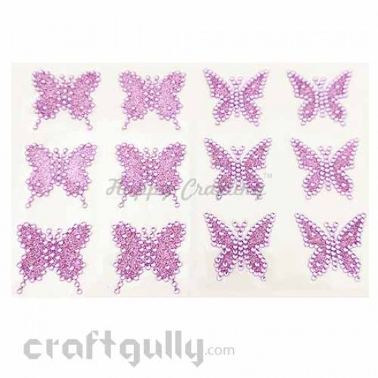 Stick-ons - Butterfly 40mm - Purple - Pack of 12