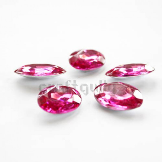 Rhinestone - Oval - Pink (Pack of 5)