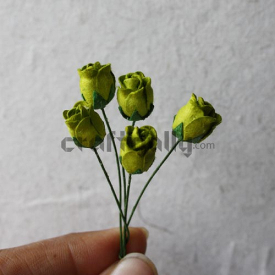 Paper Roses - Mini5 - Green