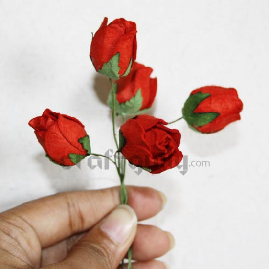 Paper Rose Buds - Red