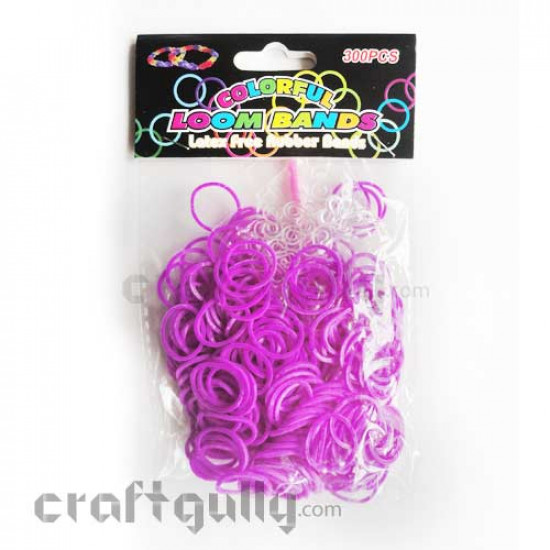 Loom Bands with Hook & S Clips - Purple