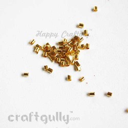 Uxcell 1000Pack 2x2mm Crimp Tube Beads Jewelry Making Crimp End Spacer Bead, Gold Tone, Size: 2 mm x 2 mm