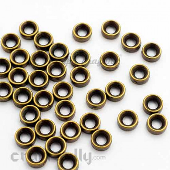 Spacer Beads 6mm Acrylic - Ring - Bronze -  Pack of 40