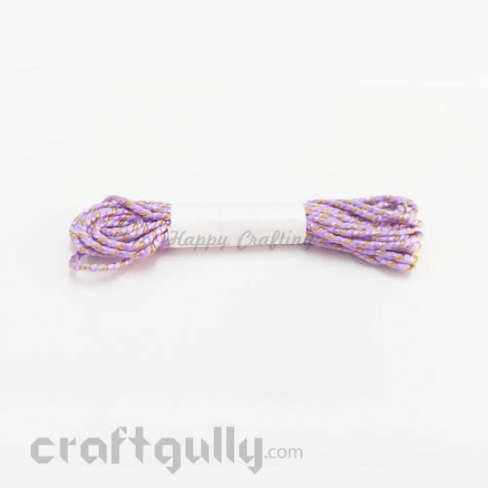 Faux Silk Thread With Zari 2mm - Lilac - 4 meters