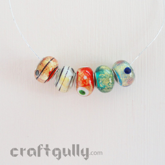 Lampwork Glass Beads - Pattern #4 - Pack of 5