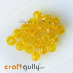 6mm Orange/Topaz Round Glass Beads-0330-36