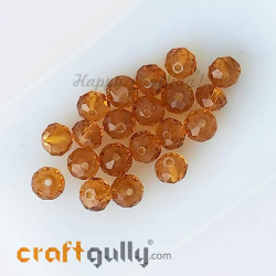 6mm Orange/Topaz Round Glass Beads-0330-36