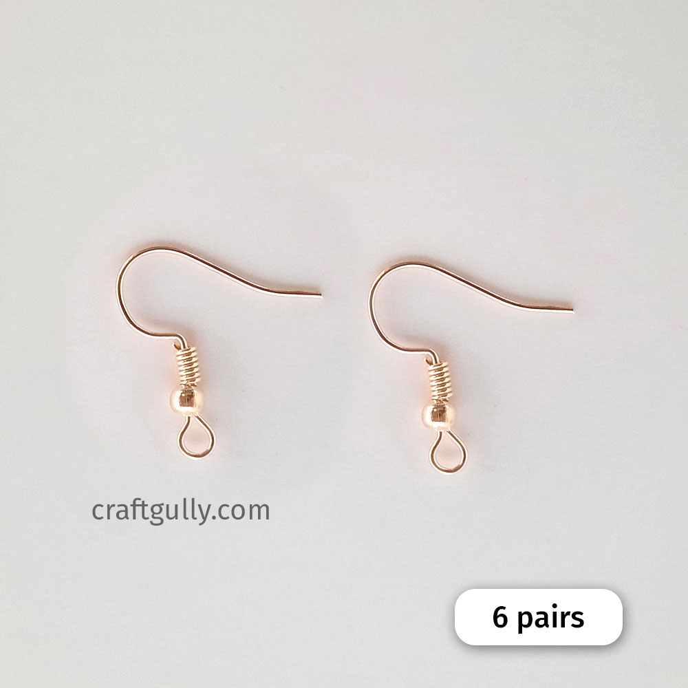 Buy Earring Hooks In Rose Gold Finish For Jewellery Making Online