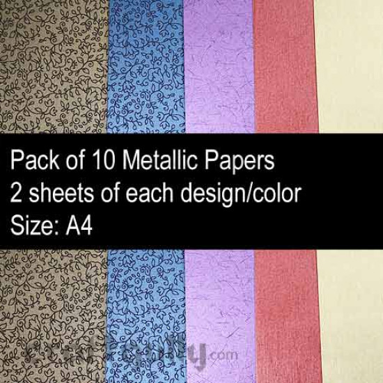 Metallic Paper A4 - Pattern #4 - Pack of 10