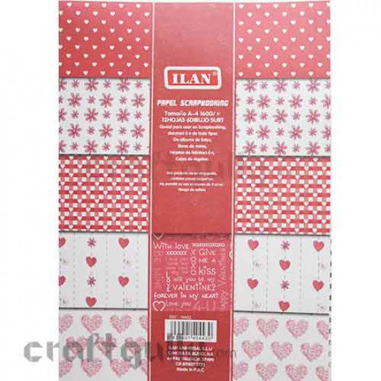 Pattern Paper A4 - Ilan Valentines - Pack of 12