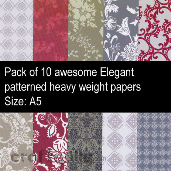 Pattern Paper A5 - Elegant - Pack of 10