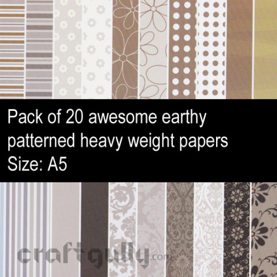 Pattern Paper A5 - Earthy - Pack of 20