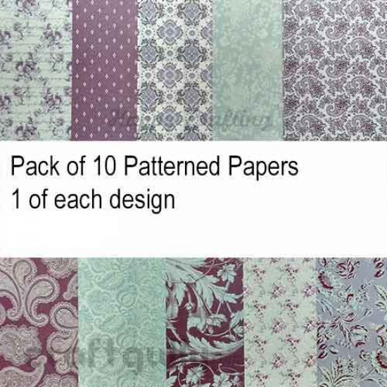 Pattern Paper A5 - Serene Blossoms - Pack of 10