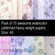 Pattern Paper A5 - Watercolors - Pack of 10