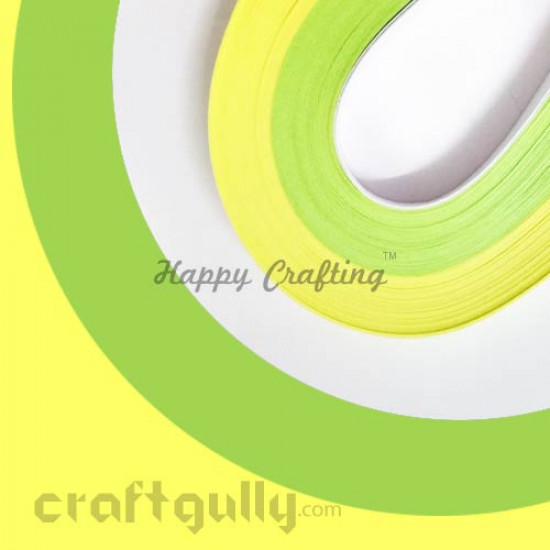 Quilling Strips 3mm Super Pack - Green & Neon Yellow - 11inch - 200 Strips